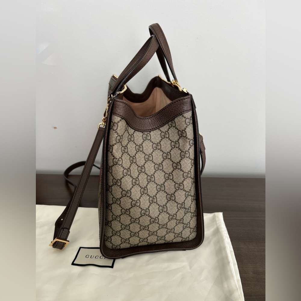 Authentic Gucci Supreme Monogram Web Medium Ophidia Tote - Picture 5 of 16